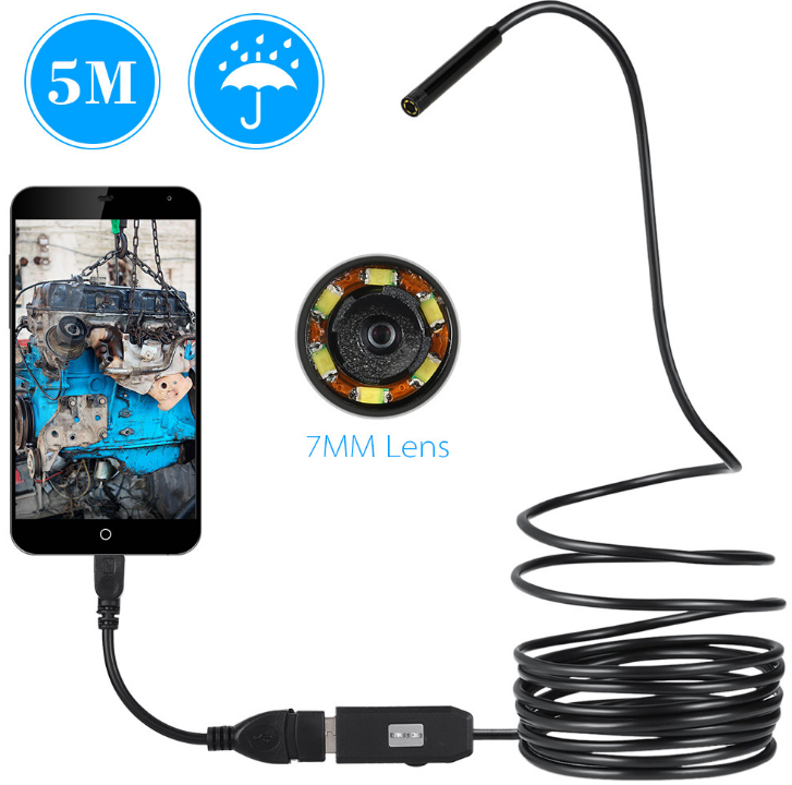 USB Camera- OWSOO 6 LED 7MM USB Endoscope Camera 5M Waterproof USB Wire Snake Tube Inspection Borescope For OTG Compatible Android Phones USB Camera- OWSOO 6 LED 7MM USB Endoscope Camera 5M Waterproof USB Wire Snake Tube Inspection Borescope For OTG Compatible Android Phones